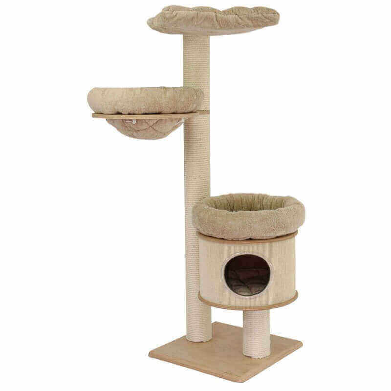Katzenkratzbaum Farbe Textil Microfaser naturweiss Farbe Holz und Sisal  Standard naturfarben