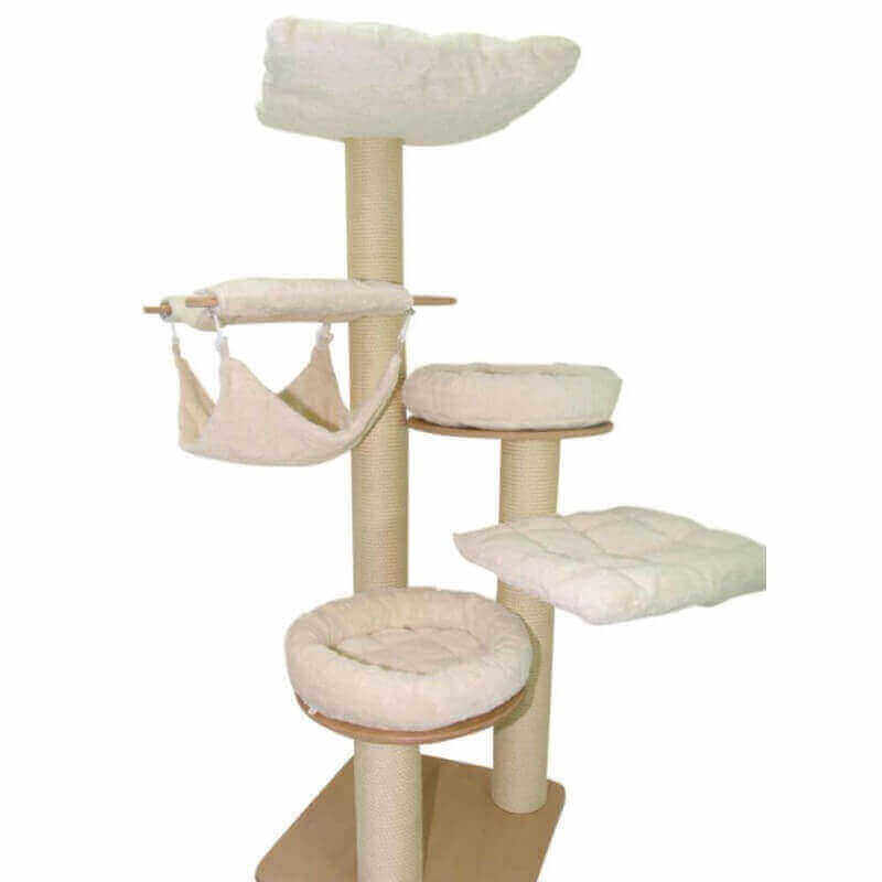 Premium Kratzbaum Mit Katzenbett – EXTRA Breite Aus Birkenholz