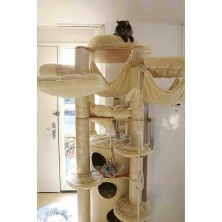 Katzenkratzbaum Farbe Textil Microfaser naturweiss Farbe Holz und Sisal  Standard naturfarben