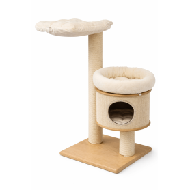 Utrecht cat tree 110 cm – designer cat tree with cosy cave, elevated platforms and 12 mm sisal – handcrafted in Germany