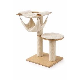 Kratzbaum Liesse 105cm | Design-Kratzbaum mit Hängematte | Katzen-Deko