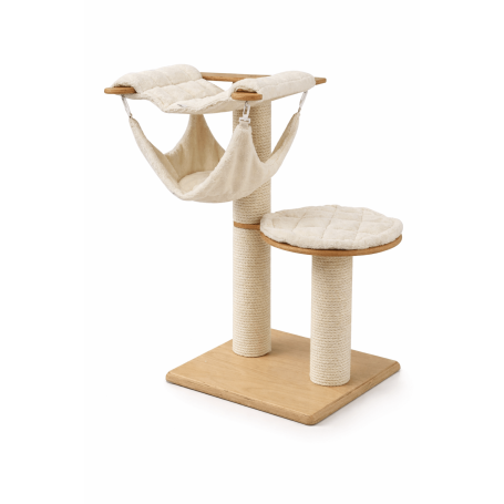 Kratzbaum Liesse 105cm | Design-Kratzbaum mit Hängematte | Katzen-Deko