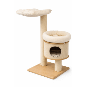 Utrecht cat tree 110 cm – designer cat tree with cosy cave, elevated platforms and 12 mm sisal – handcrafted in Germany