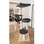 Scratching pole in microfiber dark grey (washable 60°C) with play rope